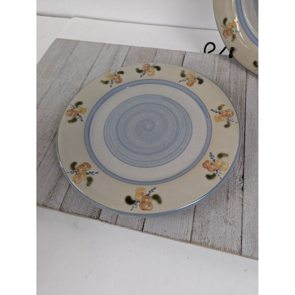 Vintage Louisville Stoneware Pottery Primrose 9 1/4" Salad Luncheon Plates Set 2 - Picture 2 of 5